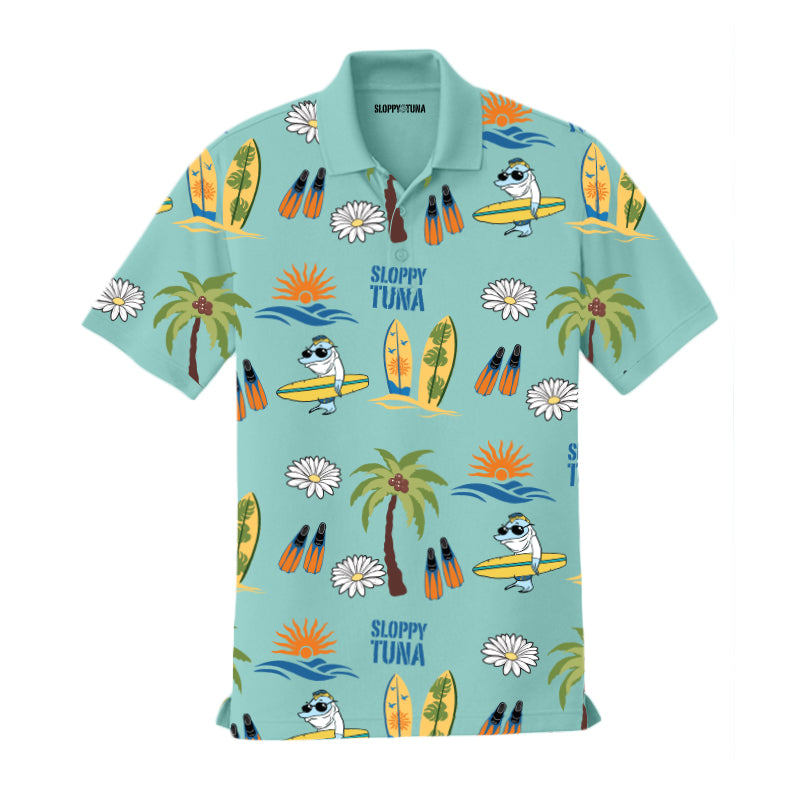 Sloppy Tuna Sunset Session Golf Shirt